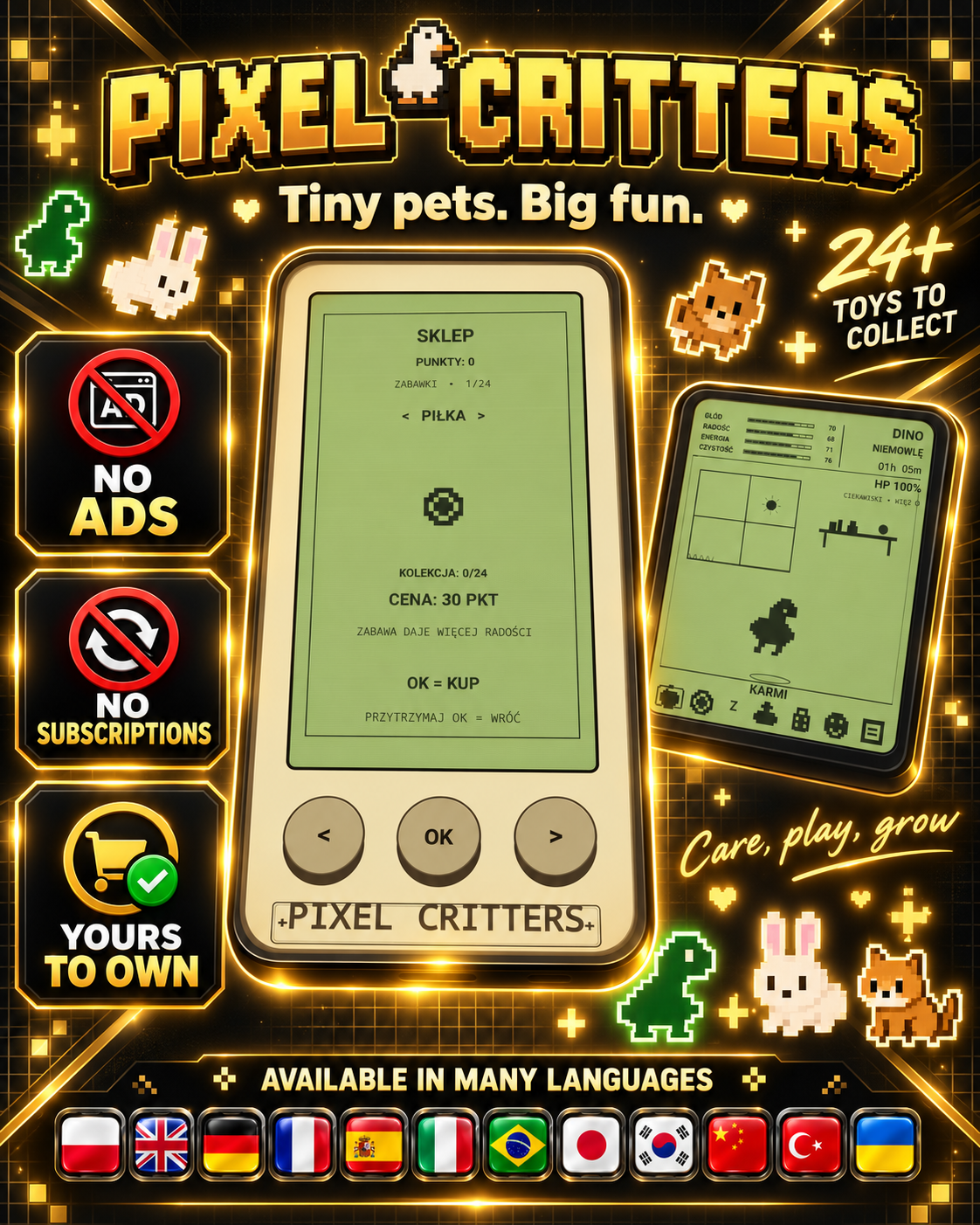 PIXEL CRITTERS virtual pixel pet game for Android – gameplay image 2